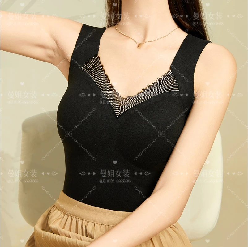 【曼姐定制】石墨稀美背女立体无痕内衣上衣秋冬保暖无钢圈背心107
