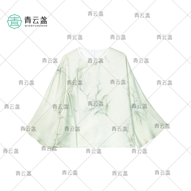 【幽兰】100桑蚕丝新中式国风圆领上衣 ·24S0144