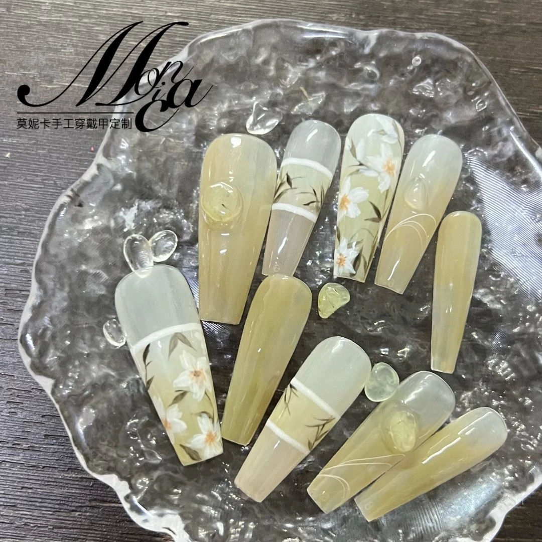 【华胥一梦】莫妮卡高端穿戴甲|国风系新中式手绘夏日穿戴式美甲
