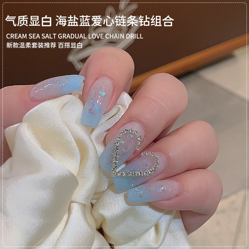 雅梵西儿2025年新款尖底钻水晶腮红组合细闪光疗胶网红款甲油胶