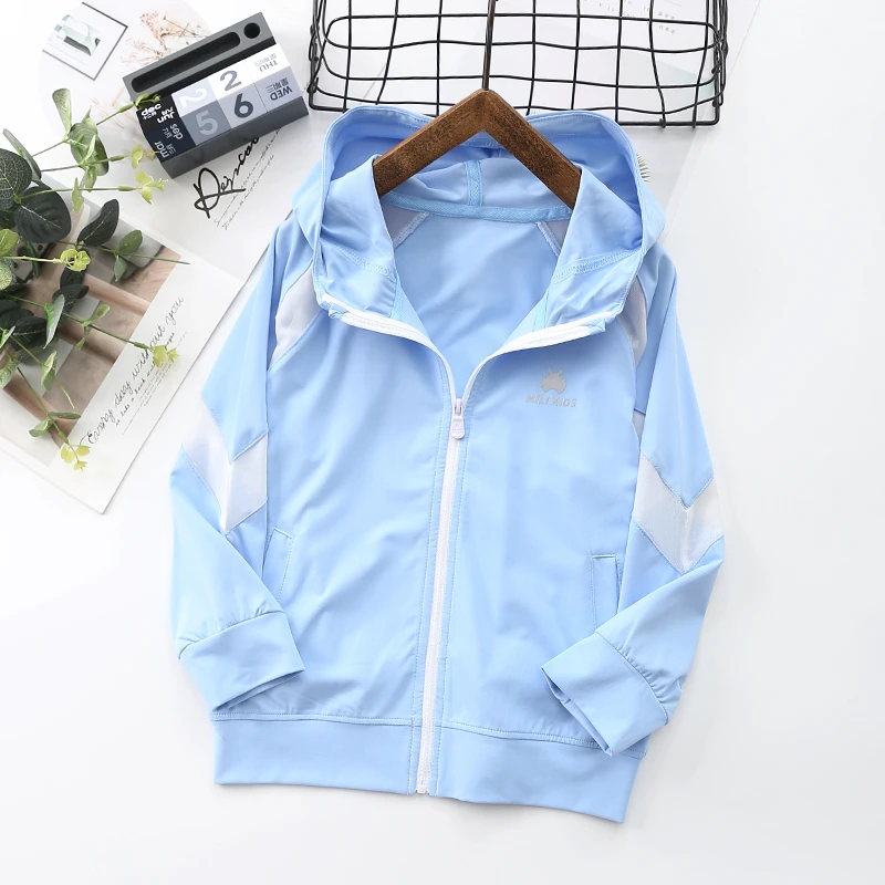 中大童春夏新款儿童连帽皮肤衣女童男童薄款运动外套网眼20X283