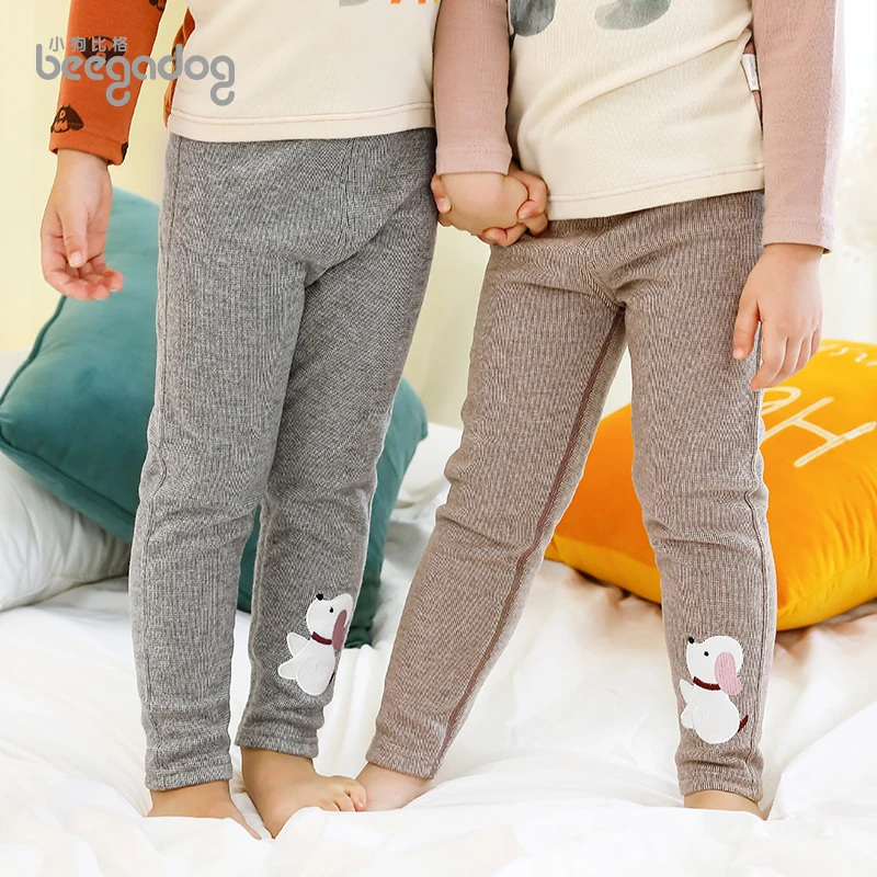 【断码清仓/零度左右】小狗比格速暖棉双层保暖裤男女宝宝打底裤冬