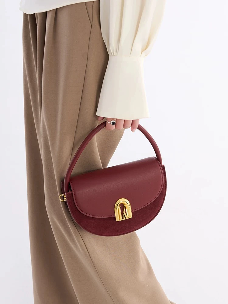 LK/轻奢高颜值新款马鞍包女时尚单肩斜挎包女士手提报（24127）