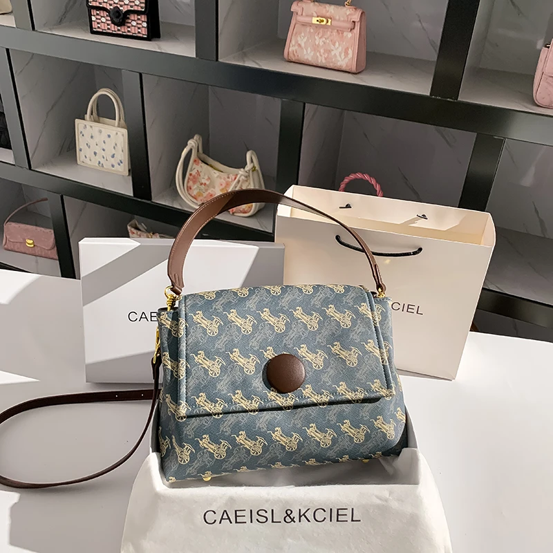 CAEISL&KCIEL女包小众设计印花大容量气质女2025新款单肩腋下包