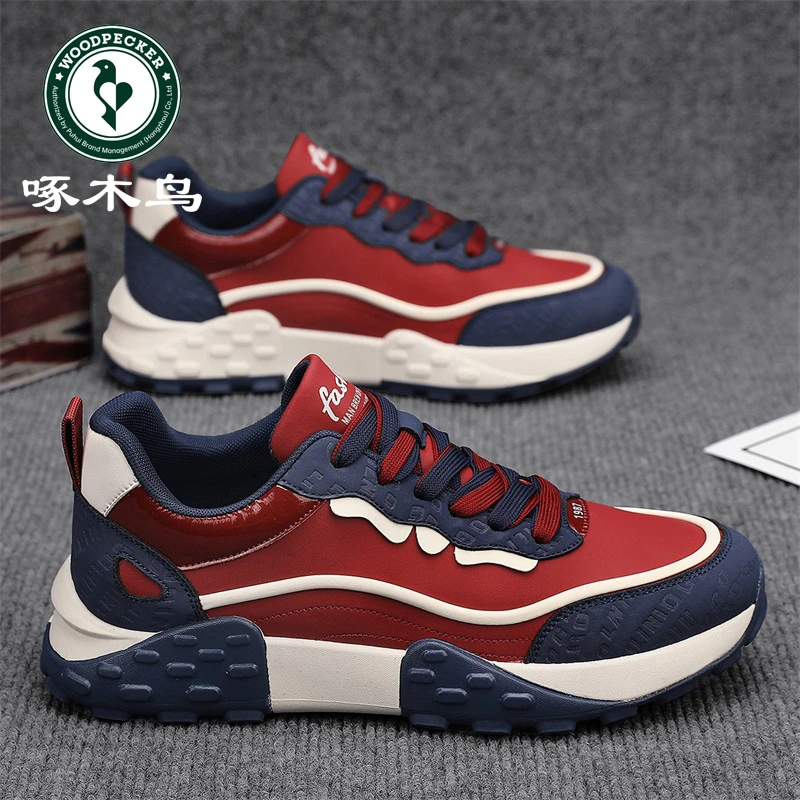 啄木鸟男鞋春夏潮流百搭运动跑步鞋子男款休闲鞋厚底阿甘老爹潮鞋