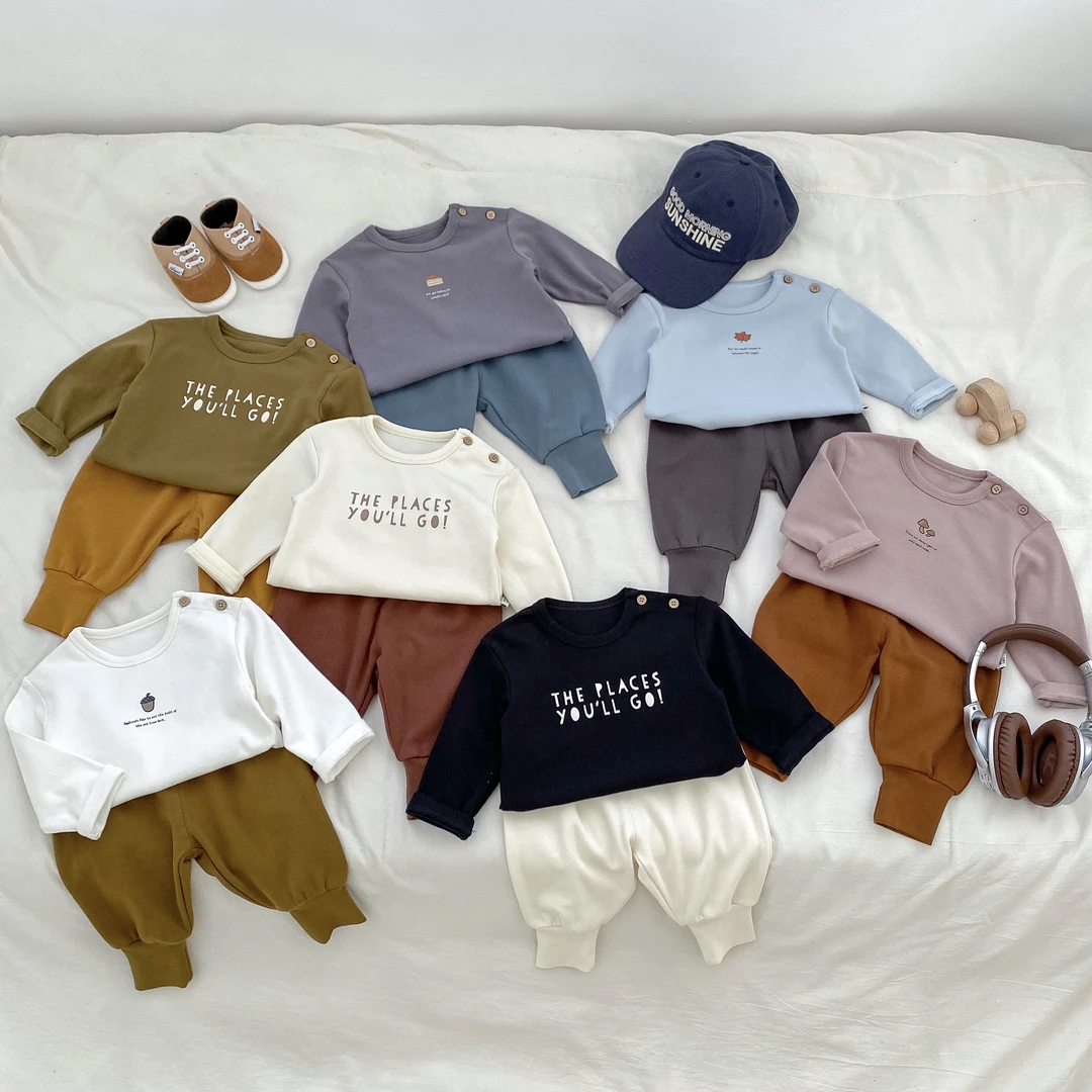 YOYO【秋日集邮】婴幼儿秋季洋气百搭棉质T恤小童韩版简约长袖上衣