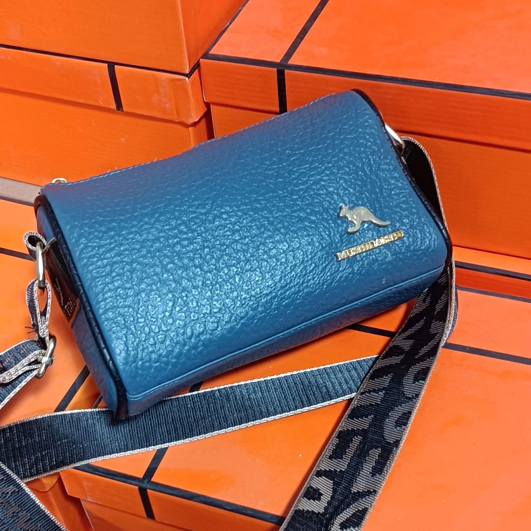 【头层牛皮】泡泡皮女包斜挎包包单肩时尚真皮百搭20642蓝