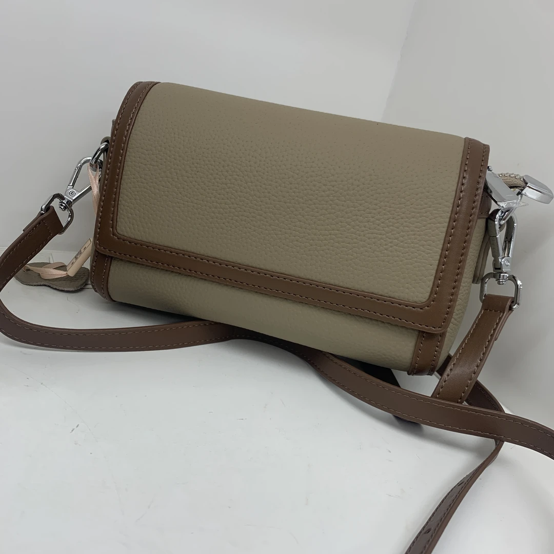 【头层牛皮】20×13cm真皮女包单肩斜挎包6622卡其