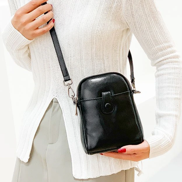 【头层牛皮】真皮女包单肩斜挎包8813