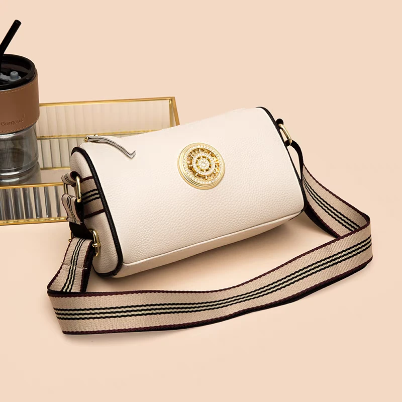 【头层牛皮】真皮女包单肩斜挎包转圈