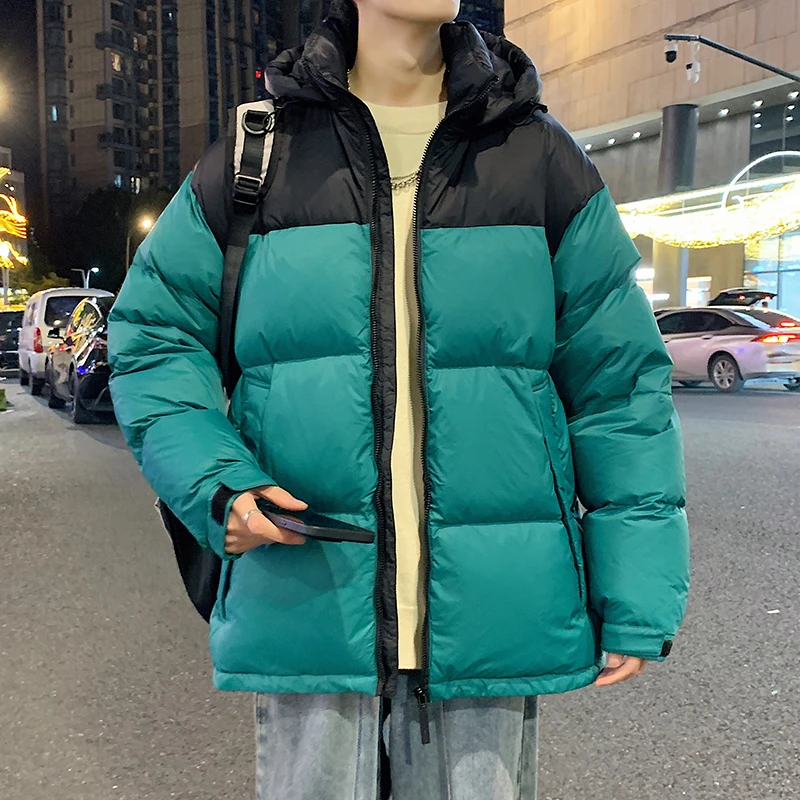 冬季新款男士可拆卸连帽羽绒服青少年潮牌帅气加厚冲锋衣上衣外套