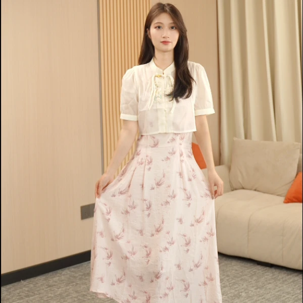 夏季气质女装连衣裙少女中国风印花822#