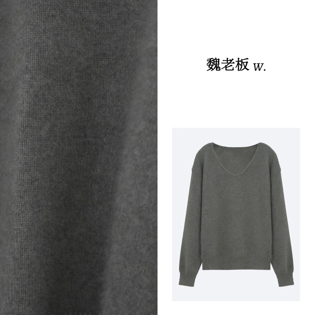 yangeer/艳歌尔【听风】大方老钱风柔糯奶乎乎V领绵羊毛衫3ZDM72010