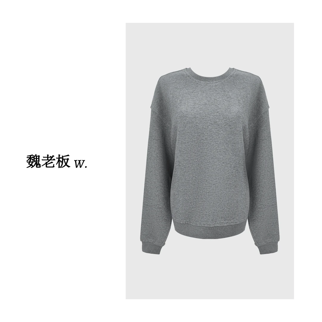 yangeer/艳歌尔【魏老板】通勤高级休闲百搭拼接圆领卫衣3T3100720