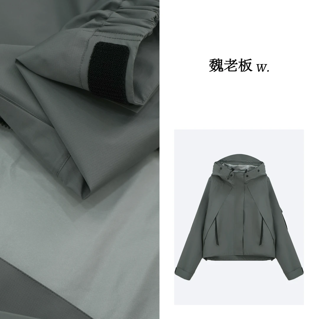 yangeer/艳歌尔【等风来】春游出行品质连帽拉链风衣外套1CDM19210