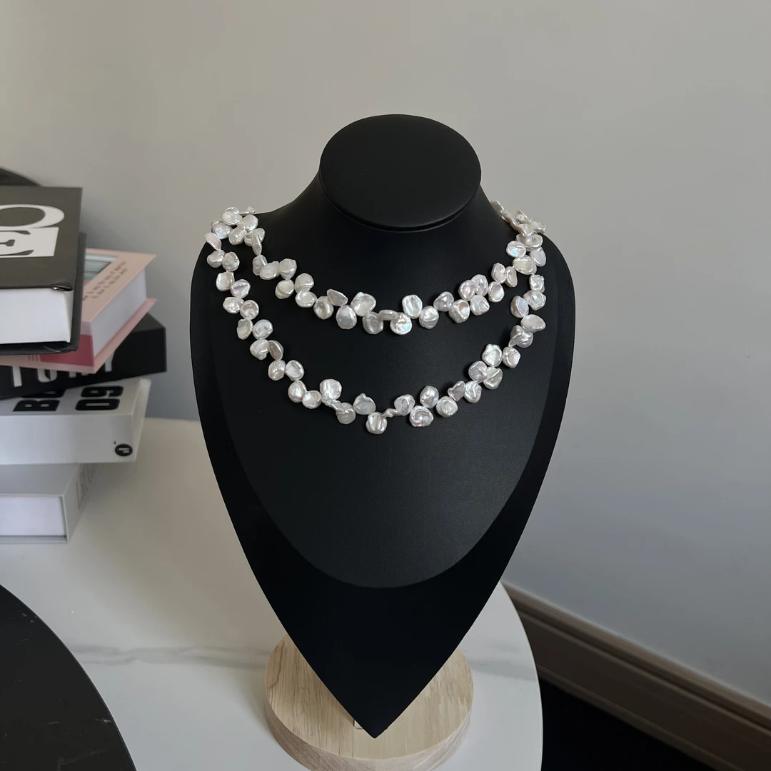 天然淡水巴洛克keshi花瓣珍珠（繁花）8-9mm时尚项链-多样性发1