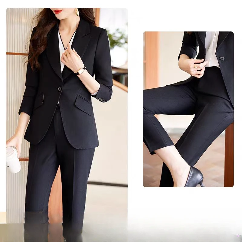 B区2398春季新款小个子高级感气质女神范职业西服套装
