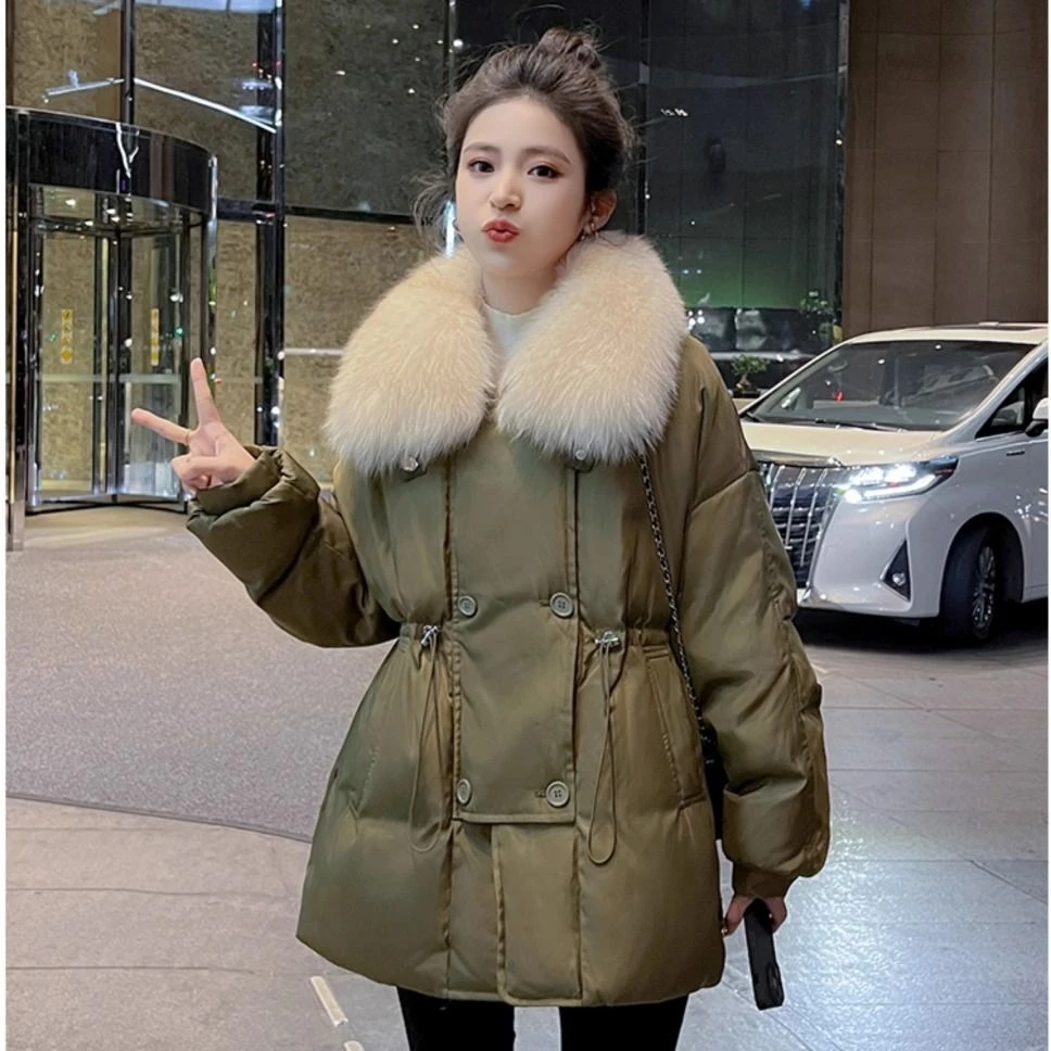 【新年大促】高端洋气大毛领羽绒服2023冬新款流行女时髦减龄宽松