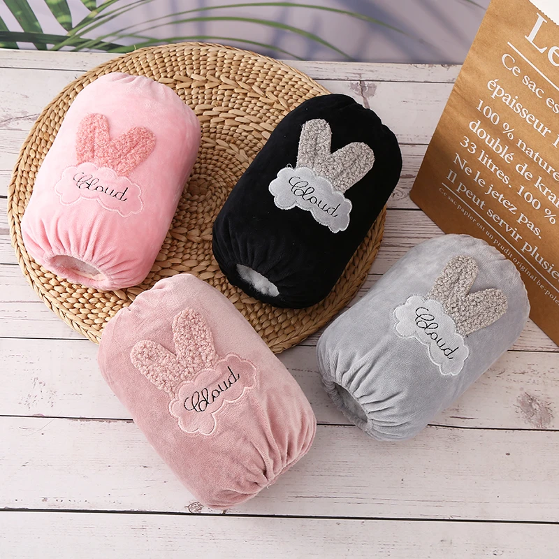 袖套女款秋冬季新款兔耳朵中长毛绒保暖防污耐脏家务办公可爱护袖