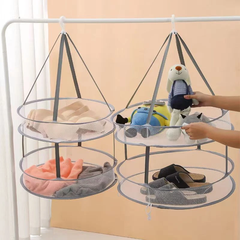 晾衣网晒衣篮晒袜平铺晾衣架专用衣服的网兜可折叠收纳阳台防风