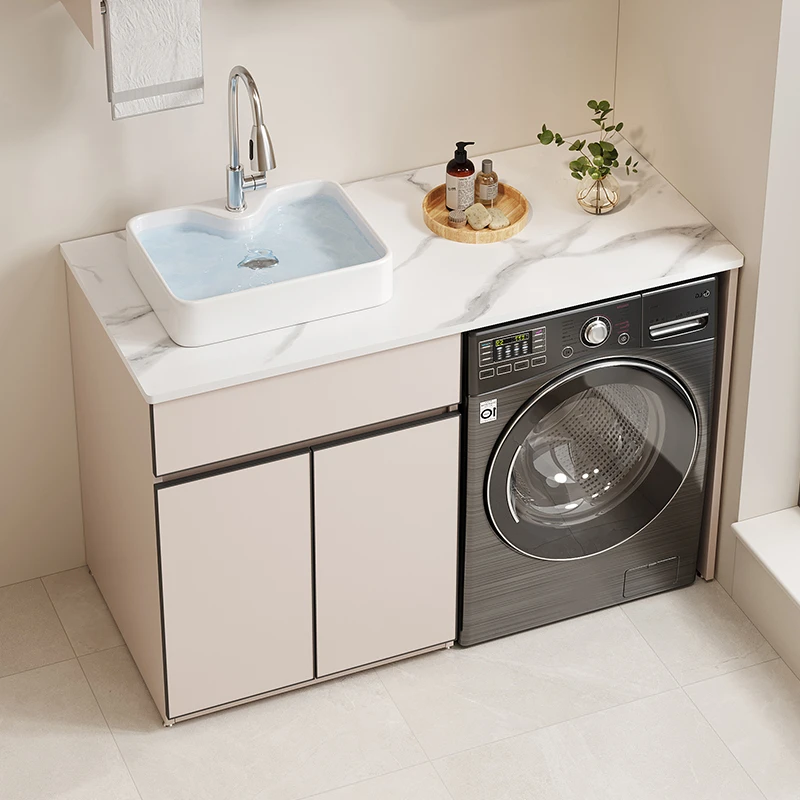 【岩板台上盆】定制阳台洗手盆洗衣机洗脸陶瓷台上盆柜滚筒伴侣