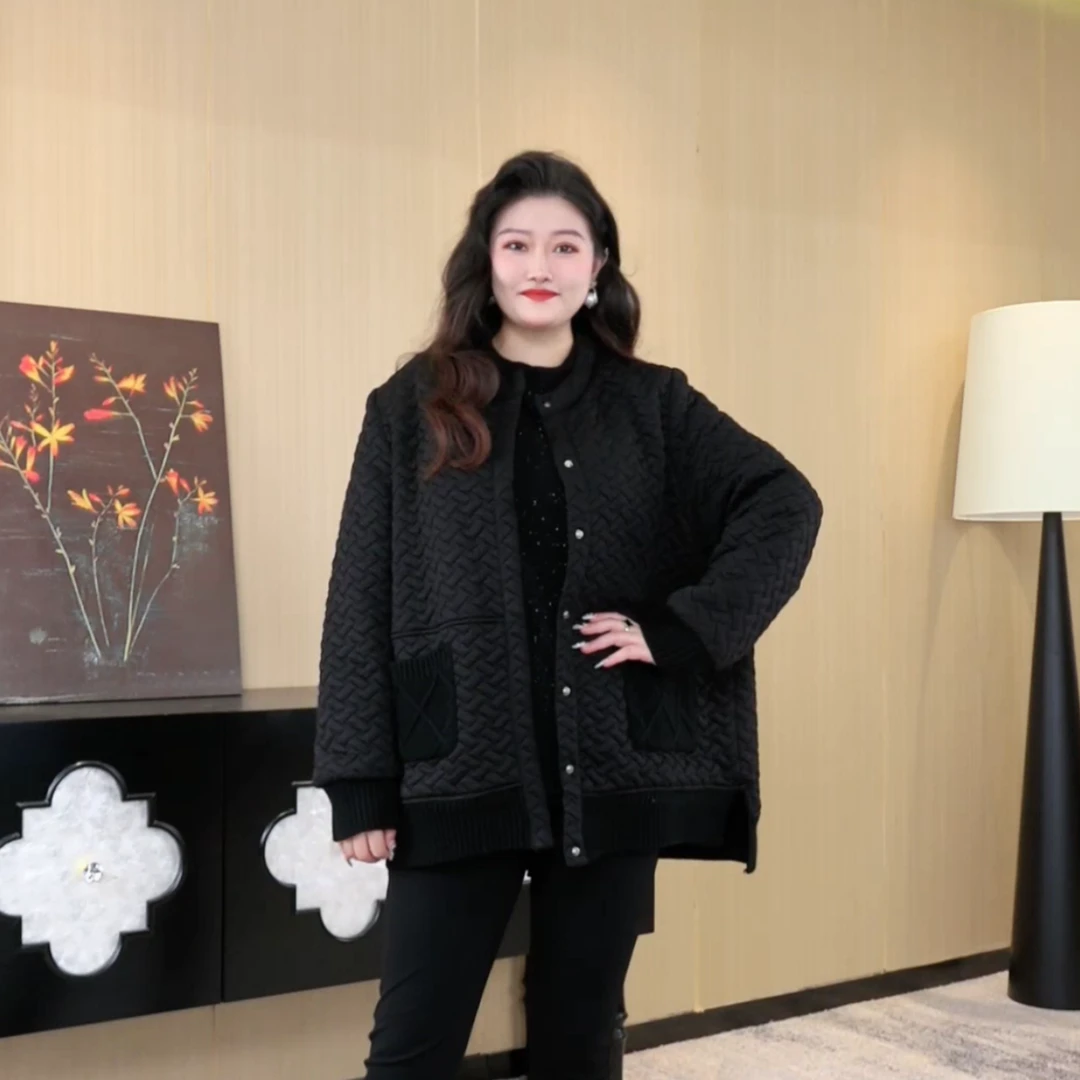 胖晶晶定制大码女装2025冬季新款保暖休闲显瘦百搭棉袄外套ZB5464