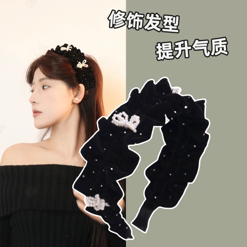 A2204发箍手工小香风气质白色时尚百搭黑色复古手工小香风气质