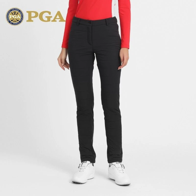 美国PGA高尔夫球服饰女裤子秋冬季加绒加厚长裤女装时尚运动裤子