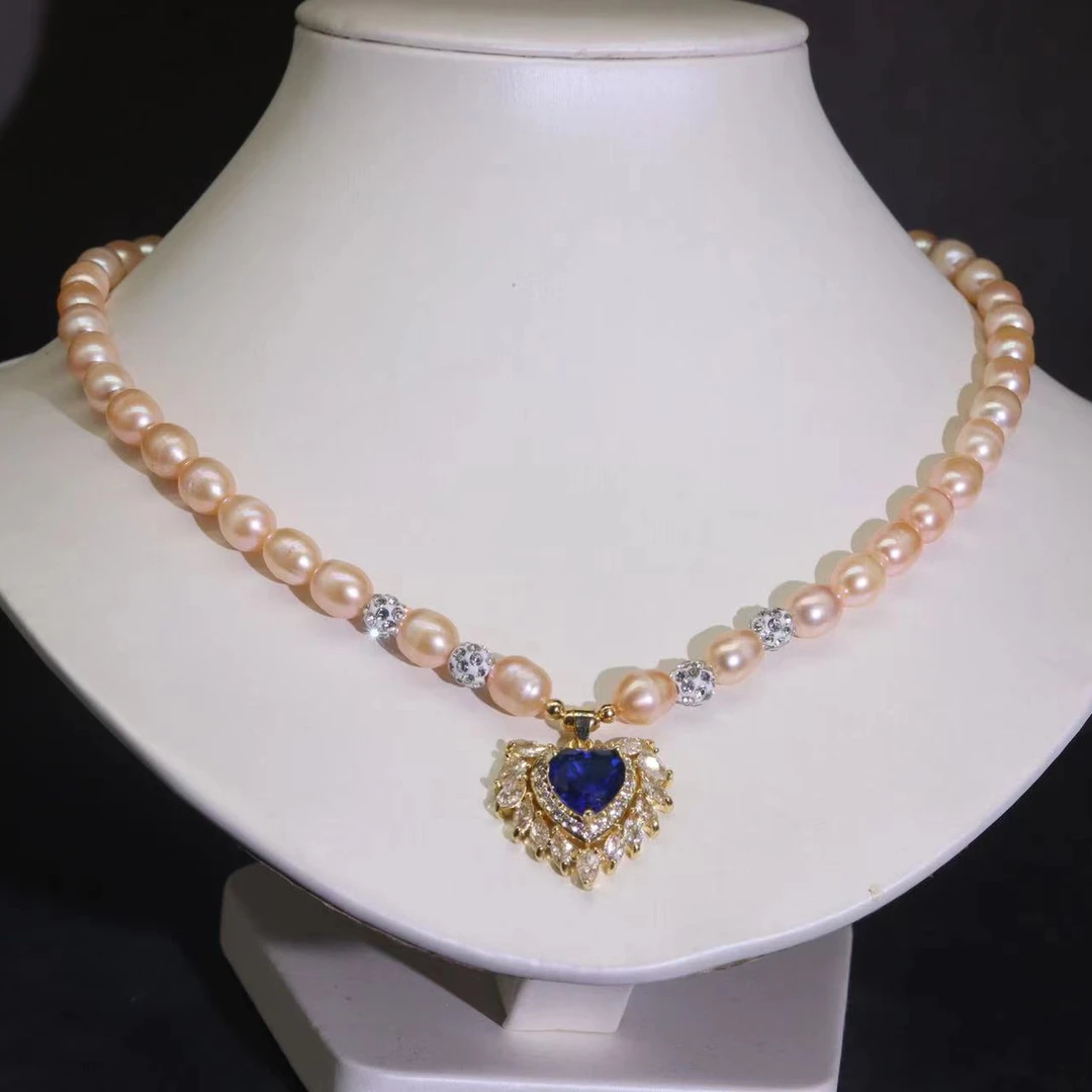 海洋之心金桔色珍珠项链