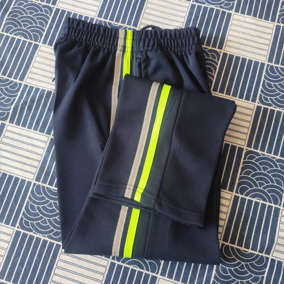 学生校服裤藏蓝色反光条校裤绿灰杠校服裤子初高中男女运动裤薄款