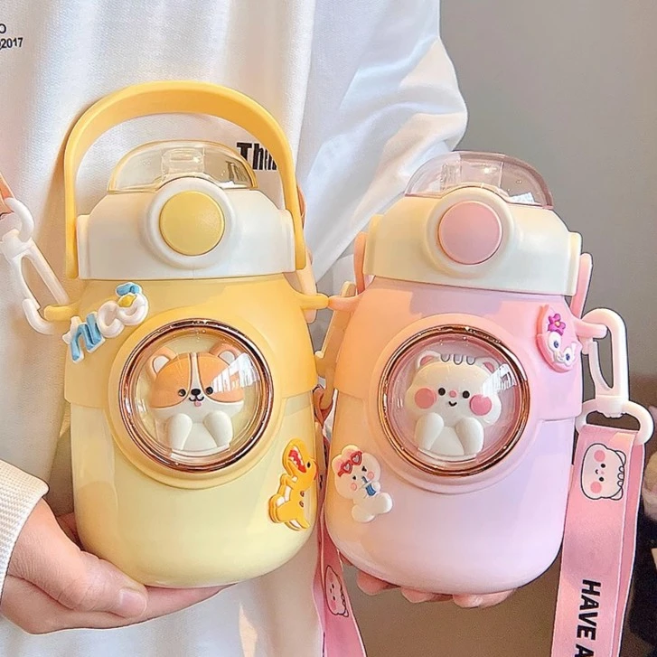 太空舱大容量卡通儿童保温杯学生高颜值316不锈钢大肚便携水杯