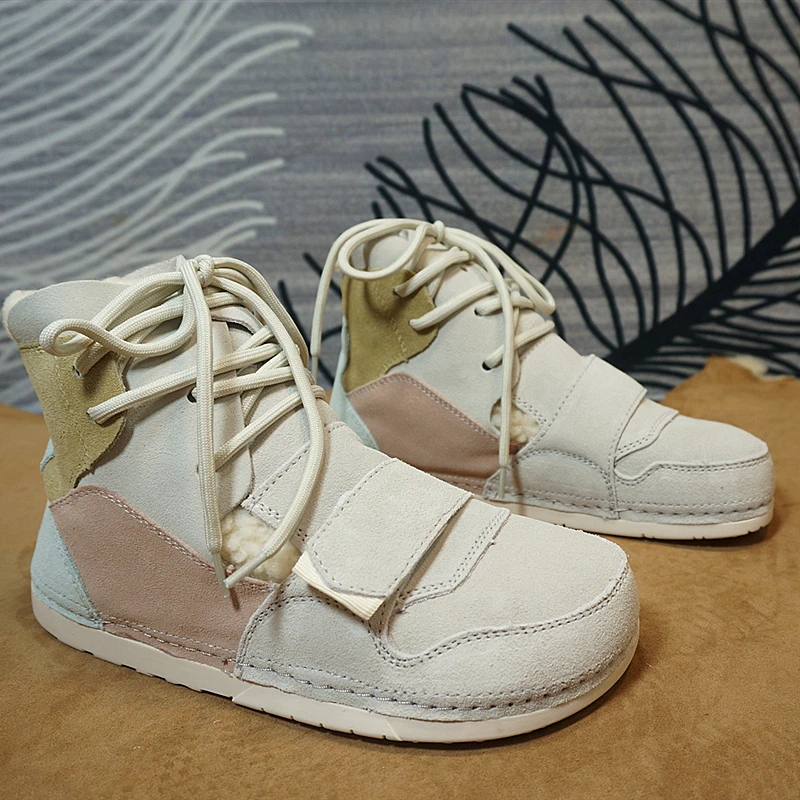 冬季真皮羊皮雪地靴 新款系带中筒靴女士棉靴8-3