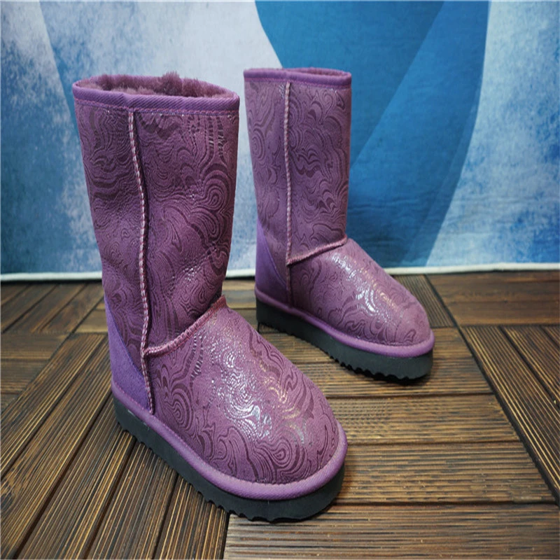 瑕疵处理（看说明）真皮羊毛雪地靴 经典套筒中筒靴 80-1