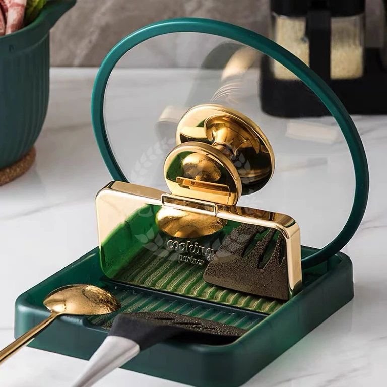 网红创意家用锅盖架现代简约菜铲置物架台面锅铲勺子托架收纳架