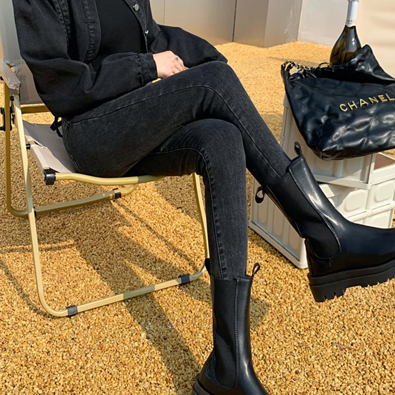 孕妇裤秋冬款外穿秋季2024新款不勒肚牛仔裤小个子冬季加绒小脚裤