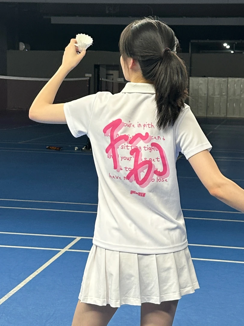 F61女款POLO领羽毛球服女潮流训练套装硬挺速干排汗T恤网红款套装