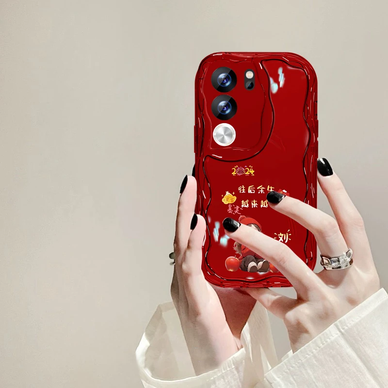 vivo S17T往后余生女款手机壳姓氏定制红色奶油硅胶全包防摔软壳
