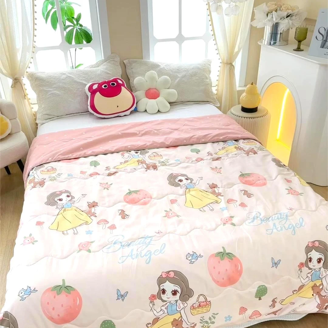 云小棉迪士尼系列白雪公主印花夏凉被A类薄款舒适机洗空调被单人