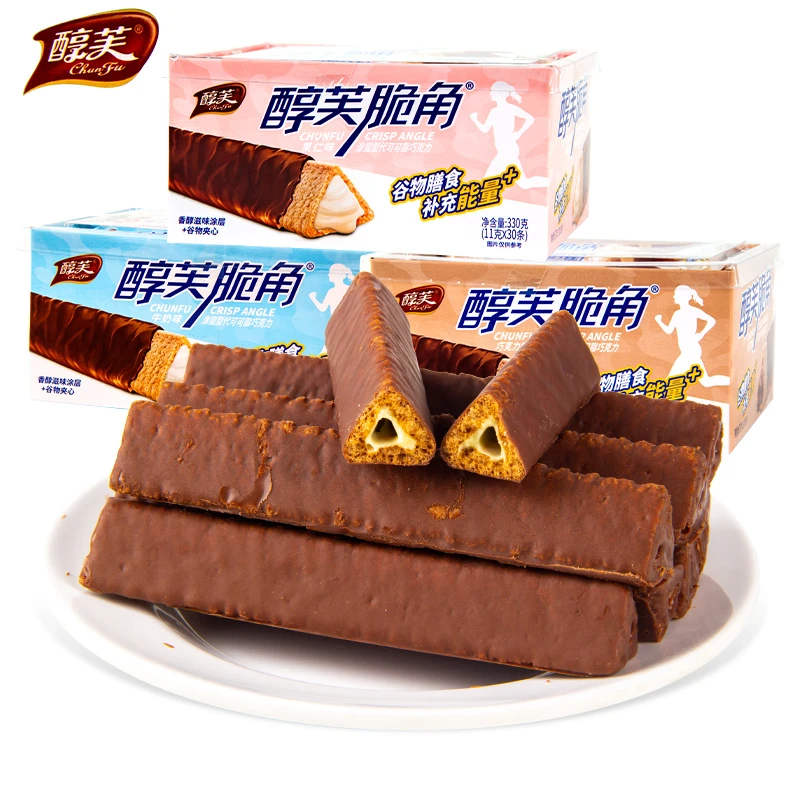 【发三十条】醇芙脆角-巧克力熔岩三角酥零食威化饼干能量棒