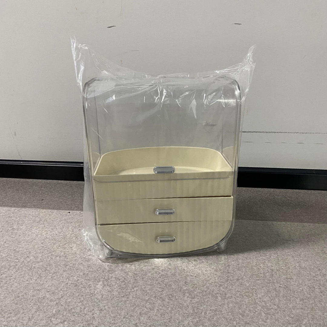 化妆品防尘翻盖收纳盒整理箱抽屉式梳妆台置物  108