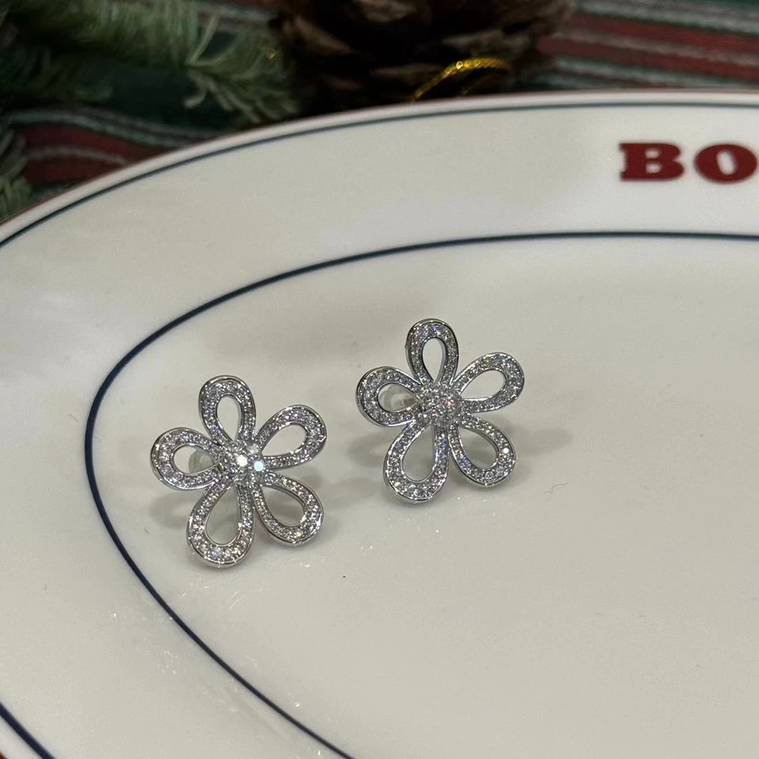 非金属玻璃耳饰 【六港真人】五瓣花 花朵耳环