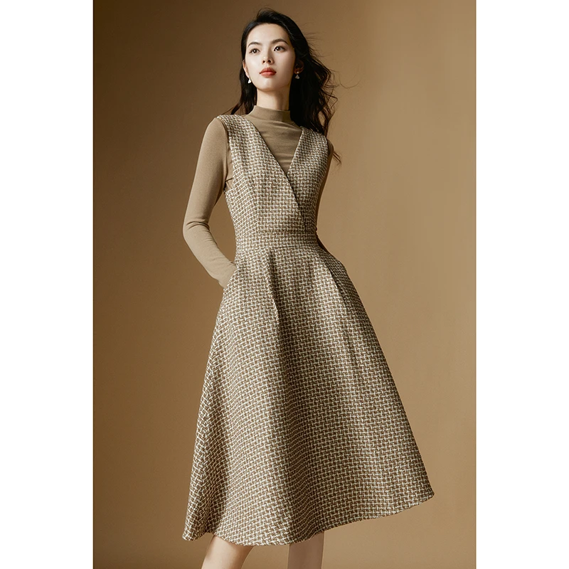 晚白【断码清仓拼手速】雅丹风裙子A字套裙24060612