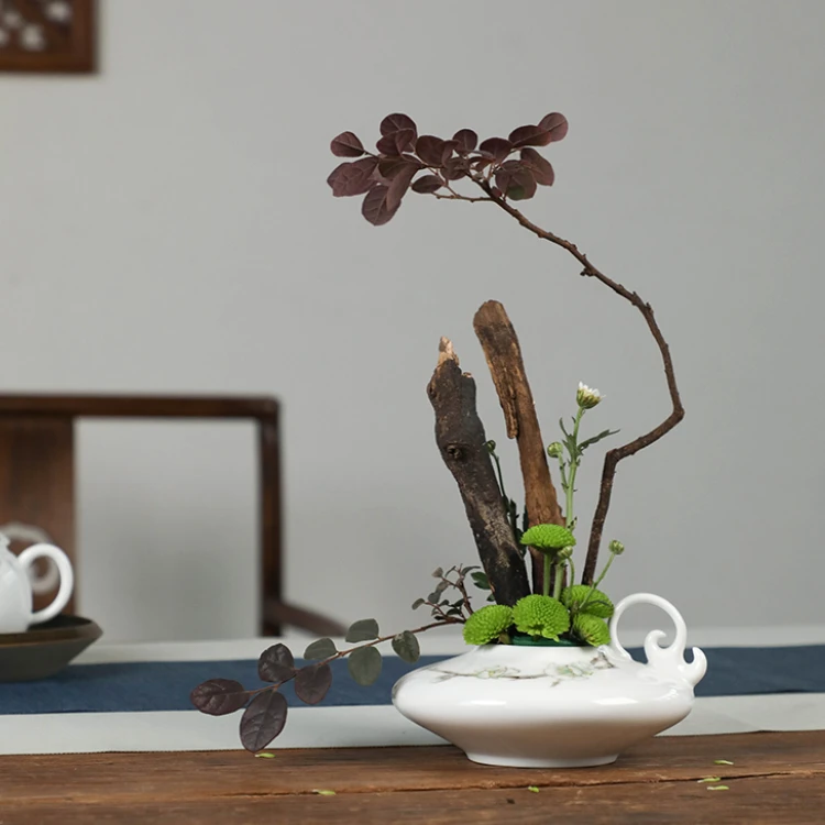 官润窑手工手绘陶瓷花器水培茶桌摆件水养创意现代简约装饰品插花