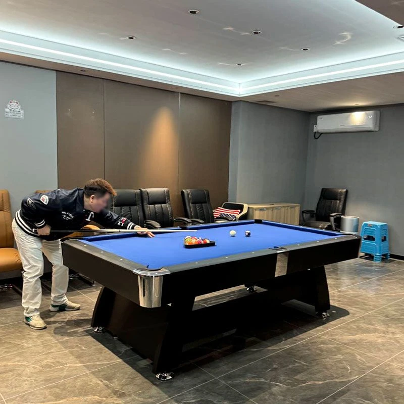 台球桌标准型商用自动回球大理石美式青石板桌球台家用黑八三合一
