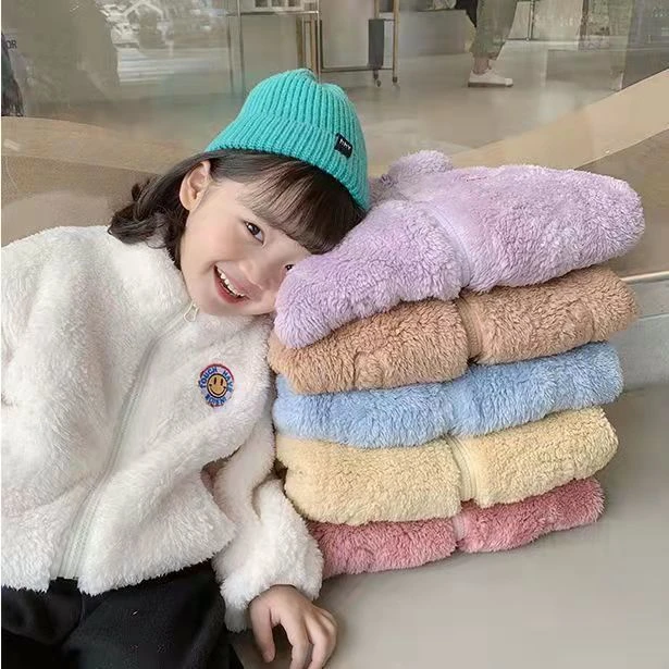 格诚推荐021双面绒中小童装高领外套女童洋气开衫儿童上衣宝宝