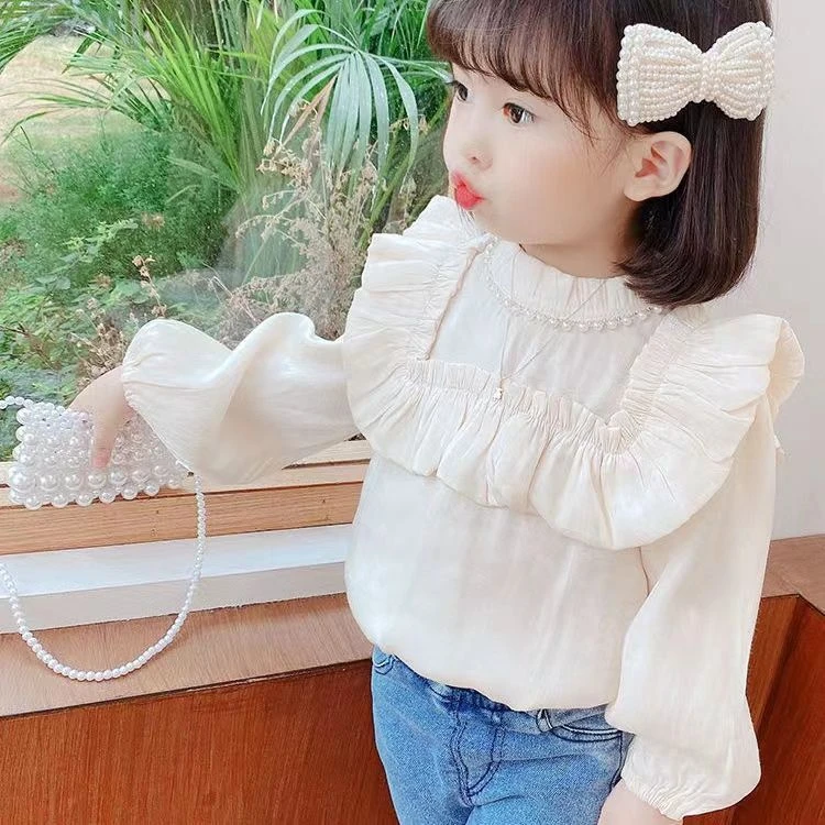 格诚推荐20223女童秋季新款衬衫2023韩版中小童洋气公主打底衫