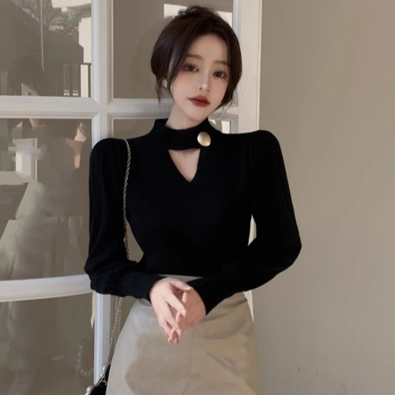 LOzP半高领毛衣女秋冬新款高级感加厚德绒软糯皮草内搭中领打底衫