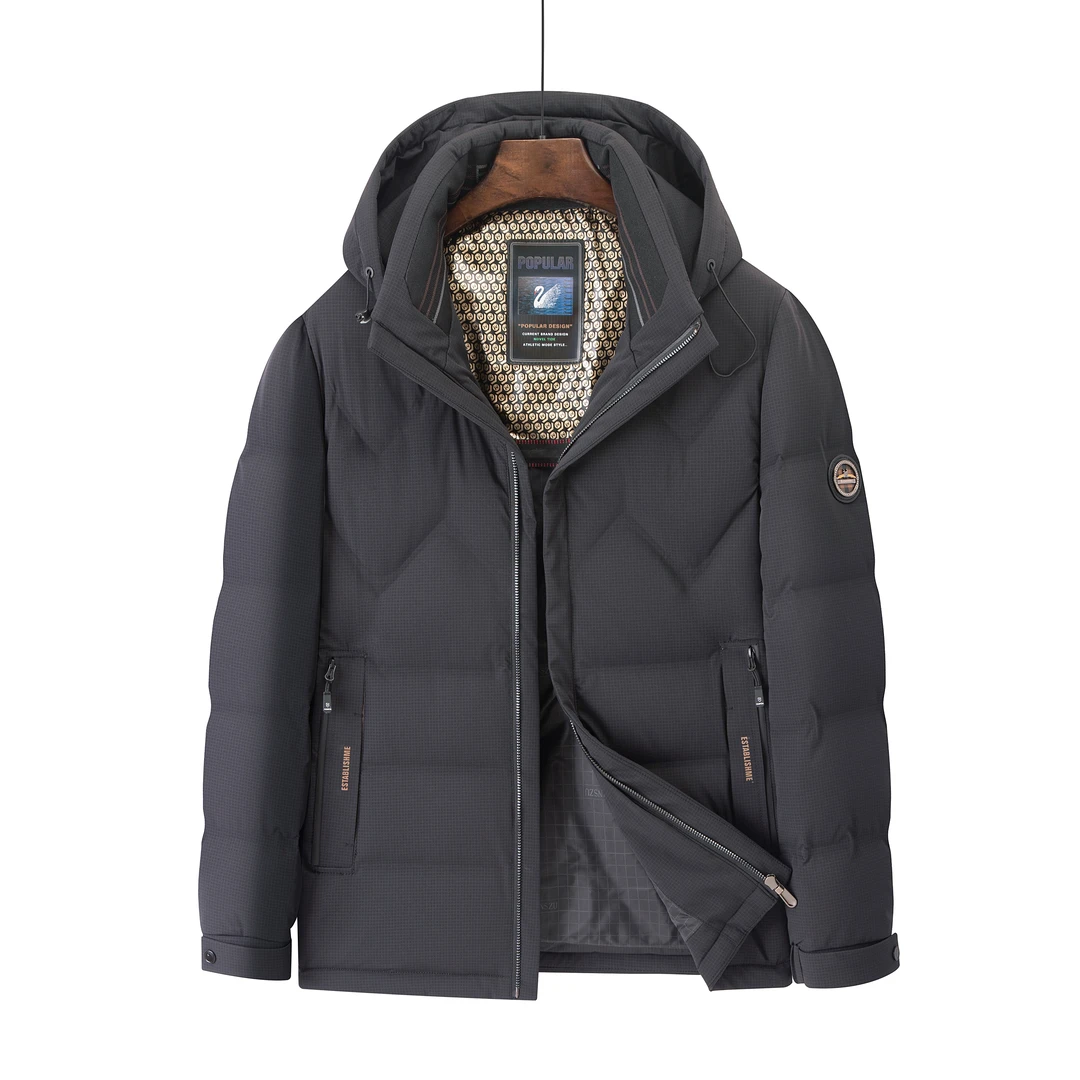 cleanfit鸭绒短款羽绒服男冬季加厚2024新款百搭防寒保暖连帽外套