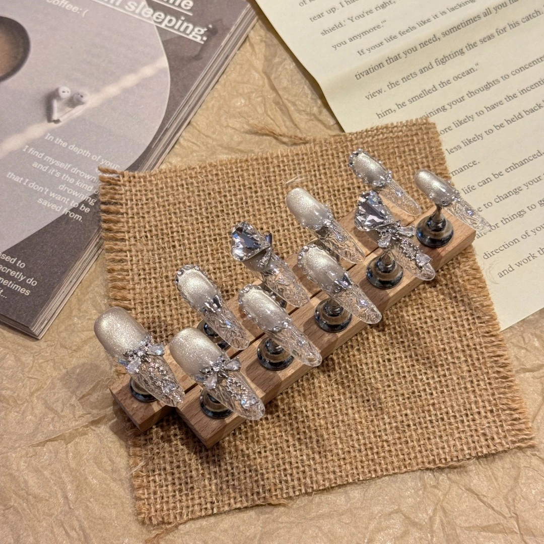 <冰透> 甜欣纯手工光疗穿戴甲 全华+全锆纯手工可拆卸穿戴甲