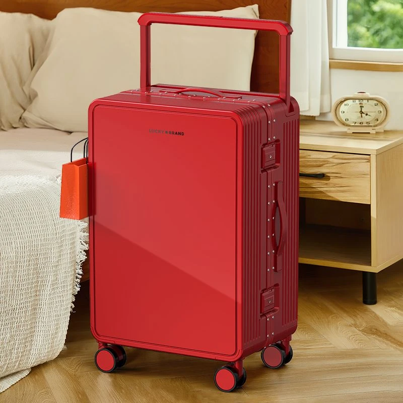 红色结婚行李箱女陪嫁拉杆箱大容量宽拉杆旅行箱多功能20寸登机箱